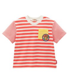 MIKI HOUSE HOT BISCUITS 【80-120cm】 ポケット付き 先染め ボーダー柄 半袖Tシャツ