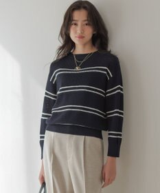 組曲 ボーダーレース ニット