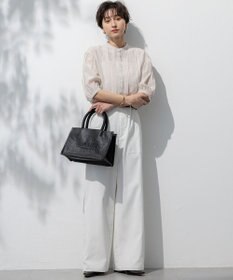 23区 S 【接触冷感/速乾性/洗える】エアリーブライトローン タック ブラウス