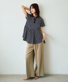 YECCA VECCA アシメボーダーポロシャツ
