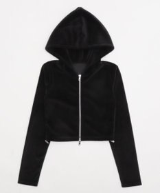 WEGO ベロアショートZIPパーカー