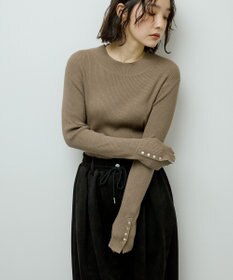 Green Parks 袖口金釦リブニットプルオーバー