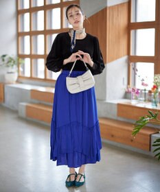 Tiaclasse 【洗える】ギャザーフリルティアードスカート