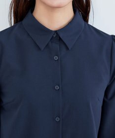 Tiaclasse 【洗える】フレアシャツチュニックブラウス