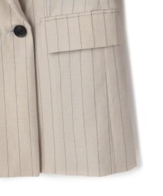 BEIGE， ERYTH / リネンストライプダブルジャケット