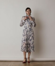 GRACE CONTINENTAL フラワープリントプリーツワンピース