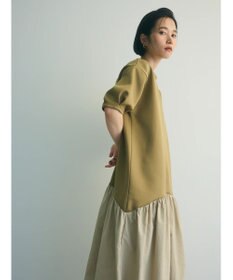 Green Parks ａ．異素材切り替えバルーンワンピース