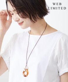 J.PRESS LADIES 【WEB限定】マーブルコンビ レザー ネックレス