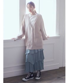 earth music&ecology アンチピリング畦Ｖネックカーディガン