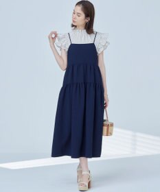 組曲 【WEB限定】クレープストレッチ ティアードキャミワンピース