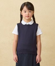 MIKI HOUSE HOT BISCUITS 【90-140cm】綿ニットクルーネックベスト(女の子用)