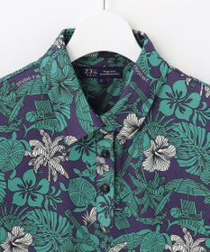 23区GOLF 【WOMEN】【吸水速乾/UVケア】STUDIO FIGLIO アロハ総柄 半袖 ポロシャツ