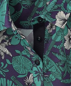 23区GOLF 【WOMEN】【吸水速乾/UVケア】STUDIO FIGLIO アロハ総柄 半袖 ポロシャツ