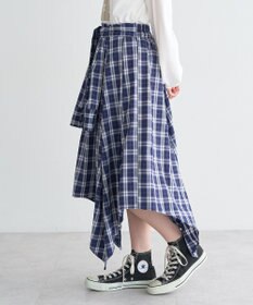 earth music&ecology イレヘムチェックシャツライクスカート