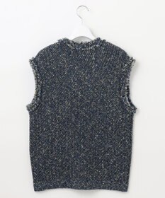 自由区 ミックスツイードニット  ベスト