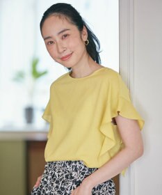 ANY L 【洗濯機可能】ライトリネンクロス　フレアスリーブ