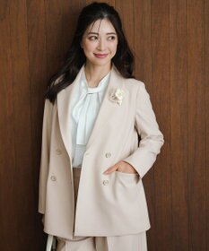 ANY SIS セレモニーダブルクロス テーラードジャケット ライトベージュ