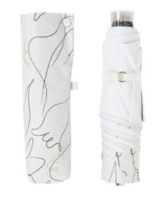 MOONBAT 【晴雨兼用/ 一級遮光/UV99％】フワクール (Fuwacool) 折りたたみ日傘 フワクールホワイト ラインフラワー 軽量