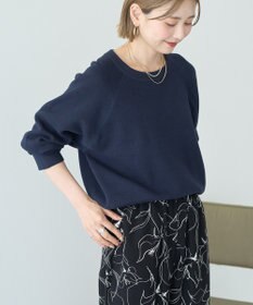 AMERICAN HOLIC ソフトコットンスウェットライクニットトップス