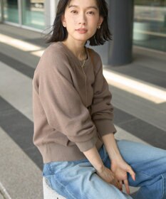 AMERICAN HOLIC ソフトコットンスウェットライクニットトップス