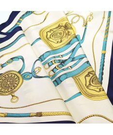 Marca 【 Marcaオリジナル】馬具と鞭 菱形スカーフ シルクツイル