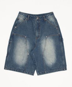 WEGO 【ユニセックス着用ITEM】ダブルニーデニムショーツ