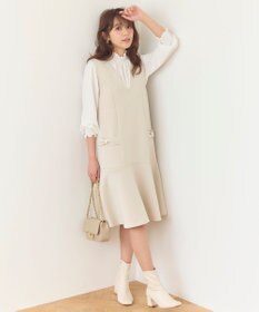 Feroux 【洗える】スタンドネックブラウス