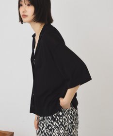 AMERICAN HOLIC 襟付き5分袖ニットカーディガン