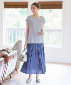 Tiaclasse 【安田美沙子さん着用・洗える】ヴィンテージサテンプリーツスカート