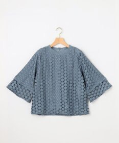 組曲 S 【WEB限定】フラワーレース袖フレア ブラウス