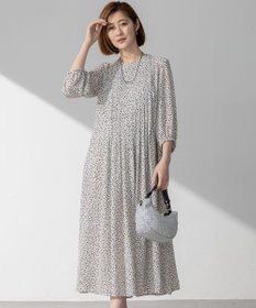 23区 L 【接触冷感/吸水速乾/洗える】ペインティングプリント ワンピース