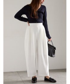 Te chichi ウェーブメタル釦Vネックリブカーディガン