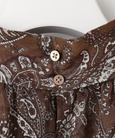 自由区 ペイズリープリントボウタイ ブラウス