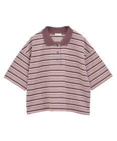 earth music&ecology レトロボーダーポロシャツ