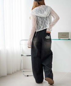 WEGO 【SMサイズ展開】ロゴデニムバギーパンツ