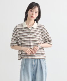 earth music&ecology レトロボーダーポロシャツ