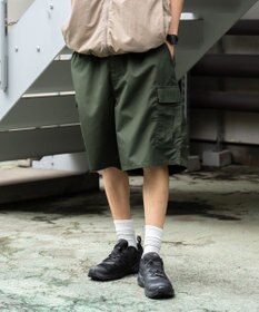 WEGO 【ウエストゴム/手洗い可】ワイドカーゴショーツ