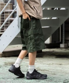 WEGO 【ウエストゴム/手洗い可】ワイドカーゴショーツ