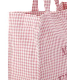 Maison de FLEUR ブランドロゴ刺繍ギンガムスクエアトート