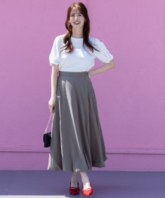 ANY SIS S 【撥水・汗ジミ防止・UVケア・洗える】スーピマスムース 袖タック Tシャツ