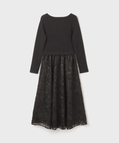 GRACE CONTINENTAL テープ刺繍ニットワンピース