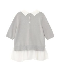 YECCA VECCA 2way襟付きフリルレイヤードニット