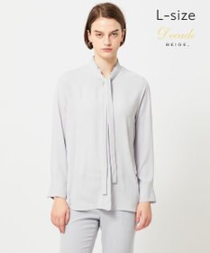 BEIGE， 【洗える・L-size】EVA / ボウタイロングスリーブブラウス