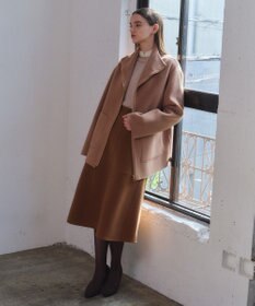 BEIGE， 【洗える】POMPE / ウールカシミヤ配色ラインクルーネックニット