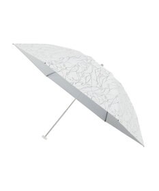 MOONBAT 【晴雨兼用/ 一級遮光/UV99％】フワクール (Fuwacool) 折りたたみ日傘 フワクールホワイト ラインフラワー 軽量