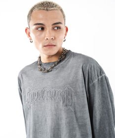 WEGO 【ユニセックス着用ITEM/MLサイズ展開】コールドダイダメージアップリケT（LS）