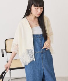 AMERICAN HOLIC レース切り替え半袖シャツ