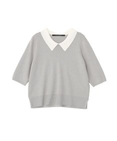 YECCA VECCA 2way襟付きフリルレイヤードニット