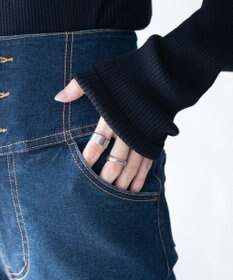 WEGO ハイウエストストレッチデニムフレアパンツ