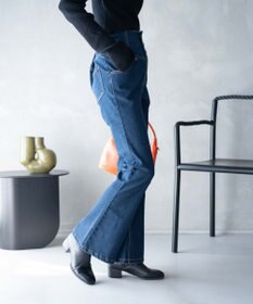 WEGO ハイウエストストレッチデニムフレアパンツ